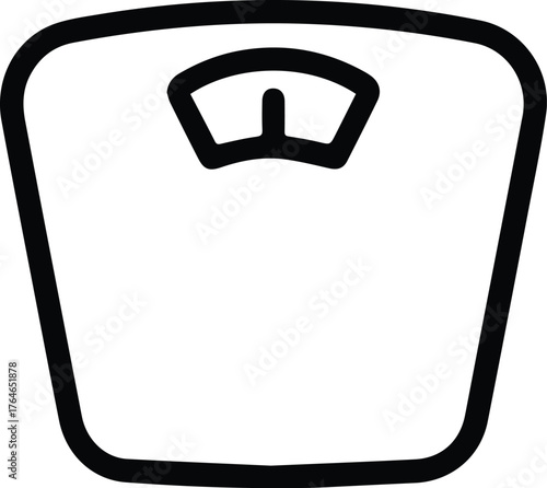 health weight scale icon, simple outline vector illustration line art