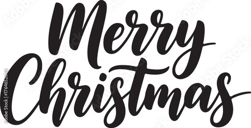 Vector art of merry christmas lettering festive inscription in modern calligraphy style for greeting card, poster, banner, invitation, sticker, print, tshirt, mug and social media content