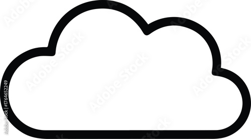 cloud icon outline vector and illustration line art