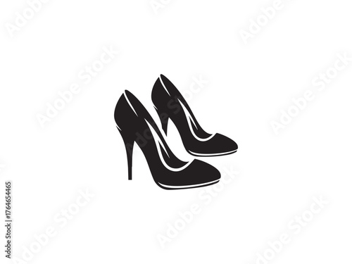 Elegant black stiletto high heels fashion footwear style glamour silhouette