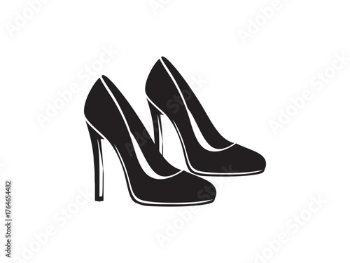 Elegant black high heel shoes for women stylish footwear fashion accessory silhouette