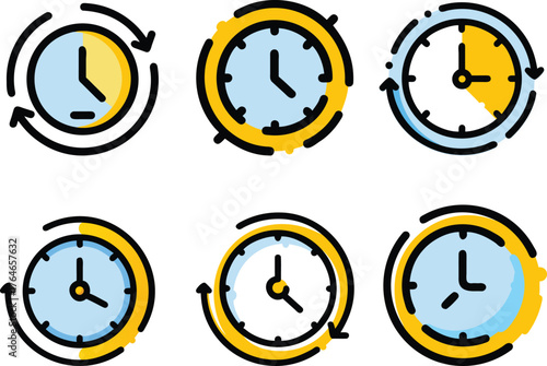 set of clocks