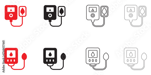 blood pressure monitor, blood pressure machine, medical device BP machine vector illustration 