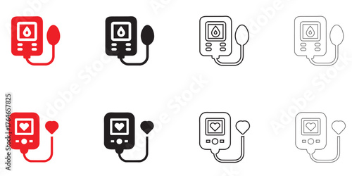 blood pressure monitor, blood pressure machine, medical device BP machine vector illustration 