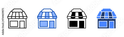 Shop icon set multiple style collection