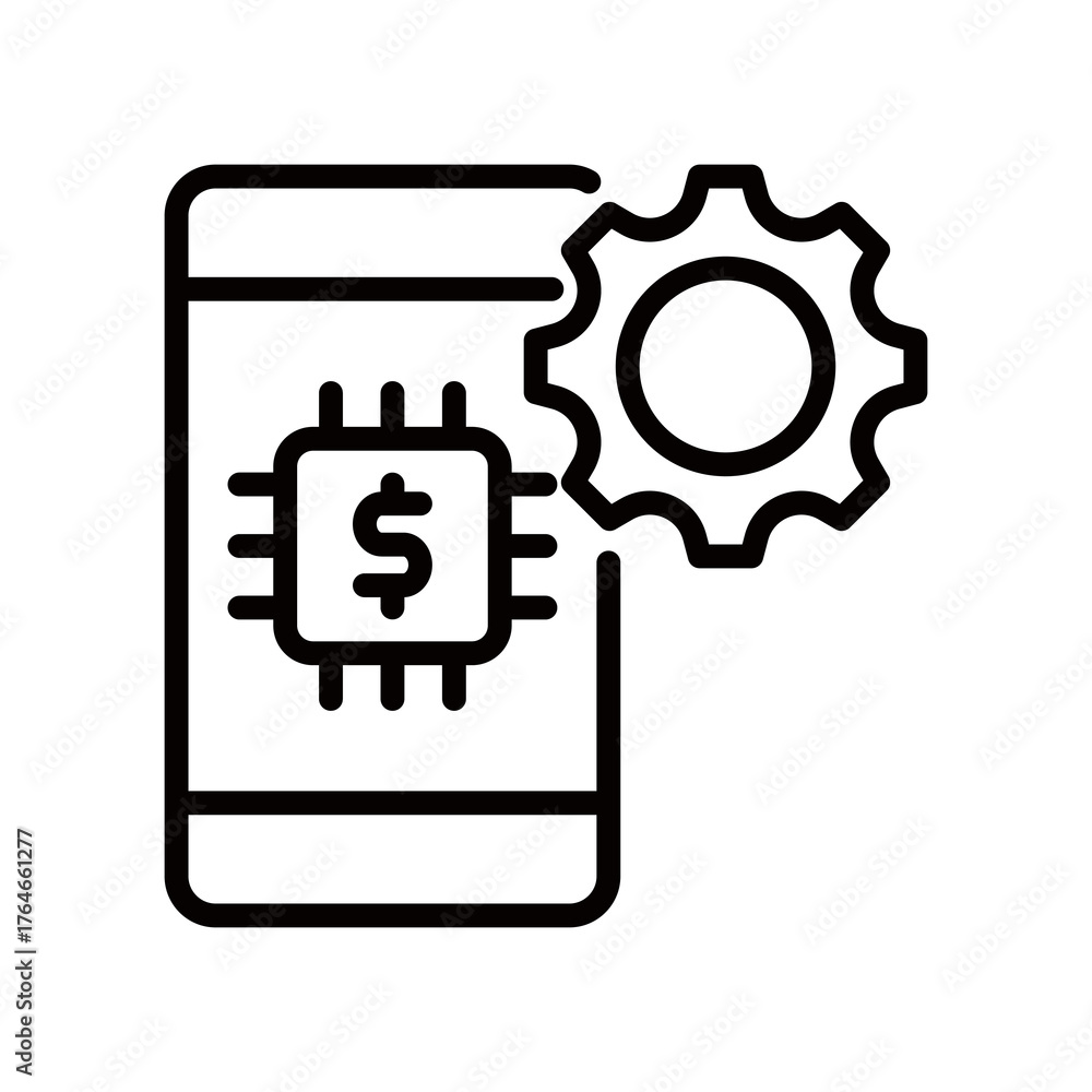 Fototapeta premium Fintech line icon
