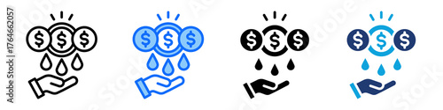 Liquidity Icon Set Multi Style Vector Illustration