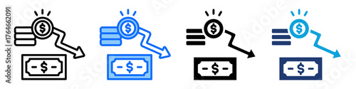 Solvency Icon Set Multi Style Vector Illustration