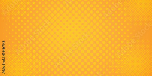 Pop art comic background halftone dots. Cartoon Vector Illustration on yellow