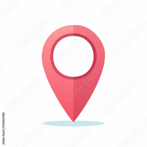Red location map pin icon for navigation and destination services