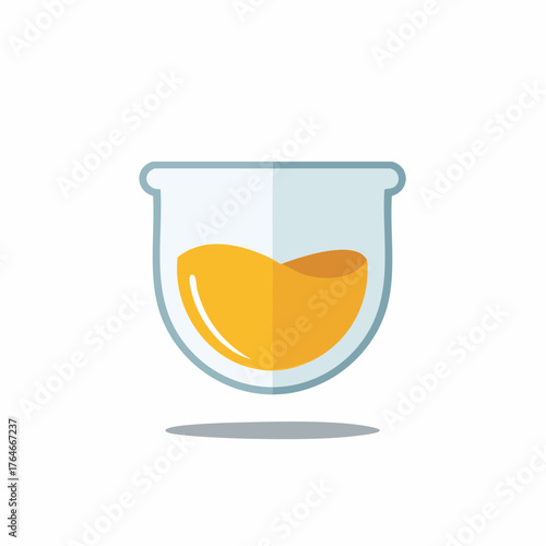 Laboratory beaker with vibrant yellow liquid for scientific research and chemistry