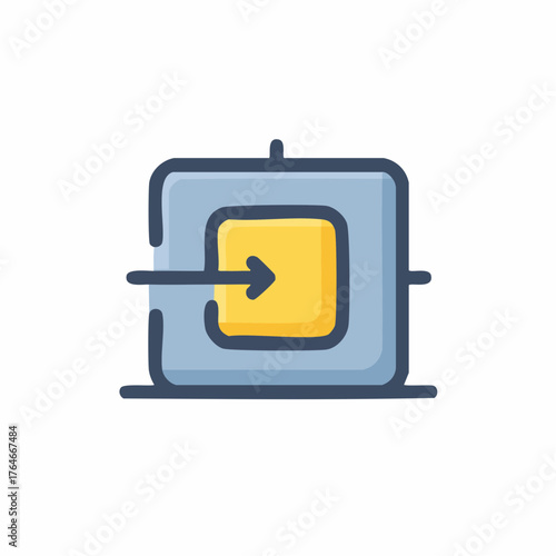 Input Arrow Icon Graphic for Data Entry, Process Flow, or Digital Interface Design