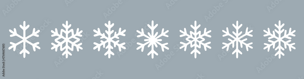 Obraz premium Snowflake set on isolated background.