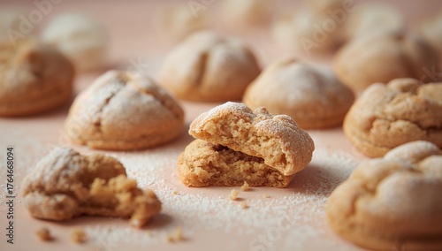 Sweet homemade biscuits with crumbly dough and sugar