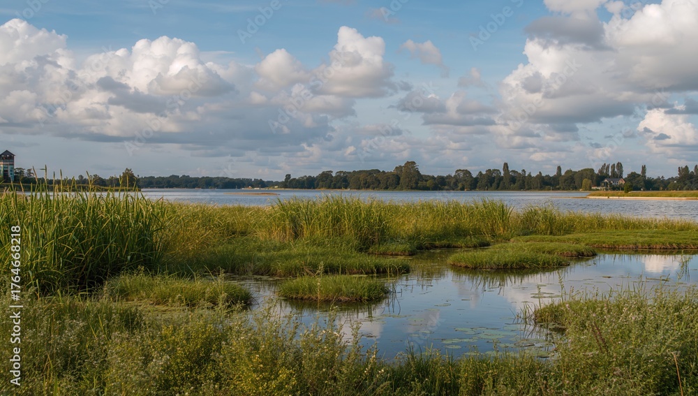 Naklejka premium Scenic view of the coastal area featuring the Stuelper Huk near the Baltic shoreline