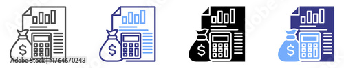 financial consideration icon set multiple style