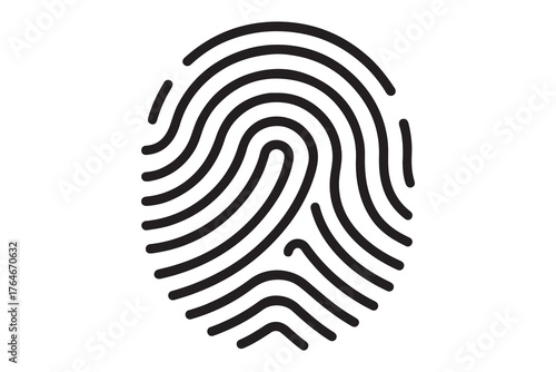 Simple fingerprint outline icon for security and identity