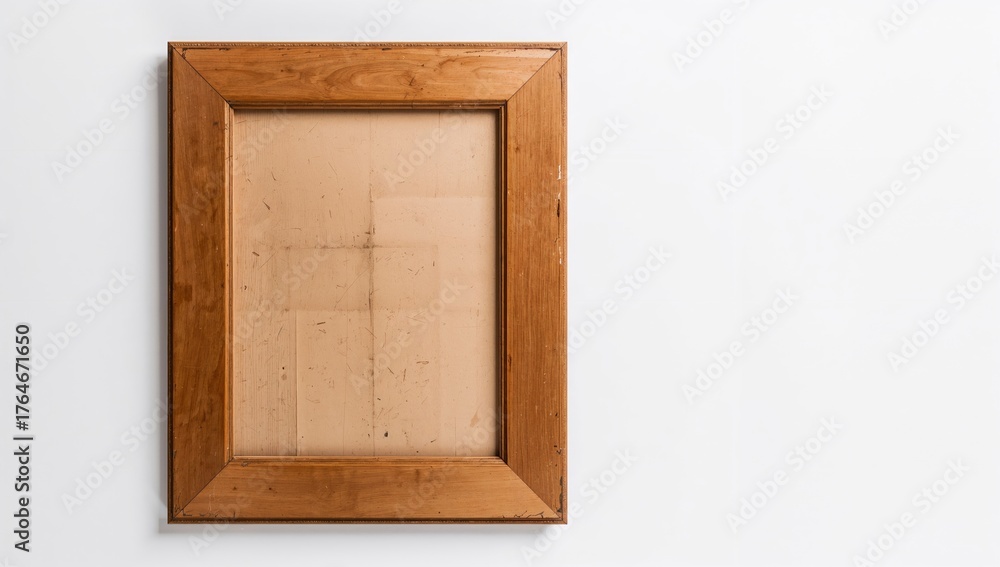 Fototapeta premium Photo frame back displayed on white background