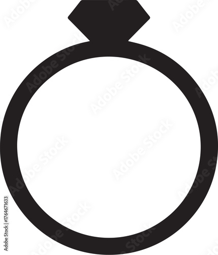 Black diamond ring silhouette jewelry