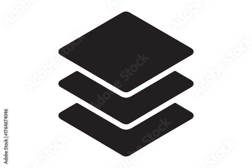 Stacked squares layer icon simple graphic element