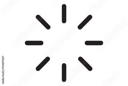 Simple black loading spinner icon graphic element