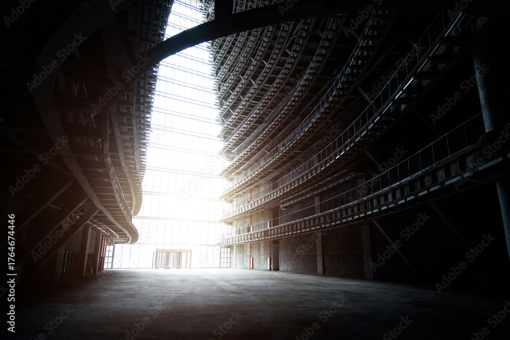 Fototapeta premium The unfinished modern office building