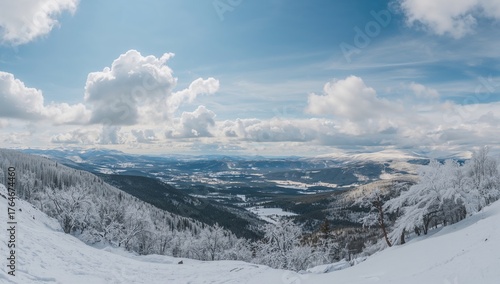 Wallpaper Mural Wide view of a snowy mountain crest Torontodigital.ca