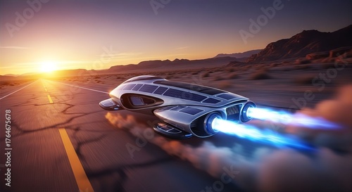 Solar Hover Bike in Desert