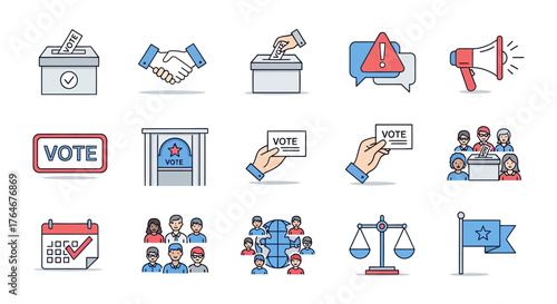 Ballot box with voting slip, election symbol, democratic process icon, vote casting.
