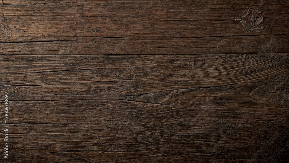 Naklejka premium Vintage botanical design over a dark wooden surface