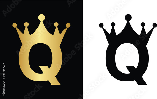 letter q with crown icon