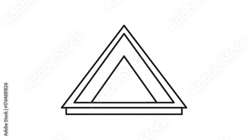 Black outlines of nested triangles with a horizontal base