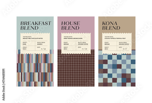 Packaging design for coffee. Vector vintage product label template. Retro package with Coffee branch.