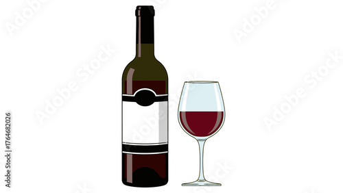 Bottle and glass of red wine