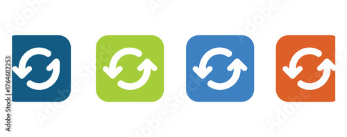 WebRevitalize your digital presence with these dynamic refresh icons in bold colors, perfect for app interfaces and website buttons, conveying instant updates and synchronization for a seamless user e