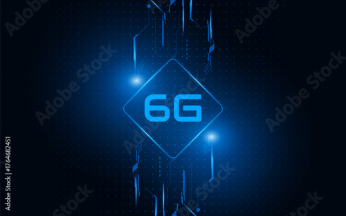 concept of technology 6G mobile network , New generation telecommunication, high-speed mobile Internet,