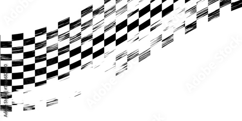 Checkered flag wave on white background design for sport race championship vector illustration.