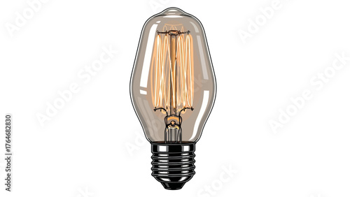 Edisonstyle filament light bulb with a clear glass enclosure