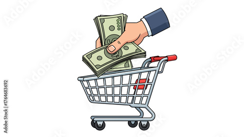 Money in shopping cart