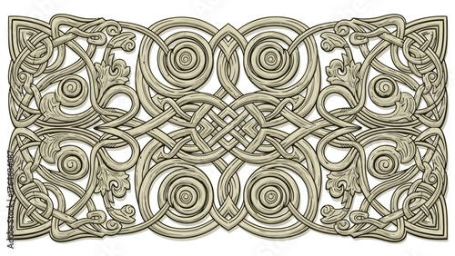 Ornate Celtic knotwork border with swirling motifs