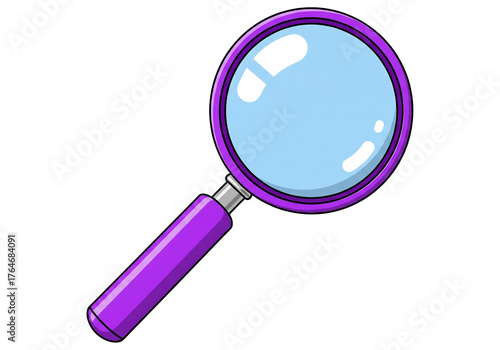 Investigate with a cool purple magnifying glass, perfect for science, research, and exploration