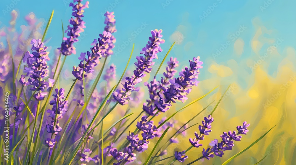 Obraz premium Lavender under the blue sky