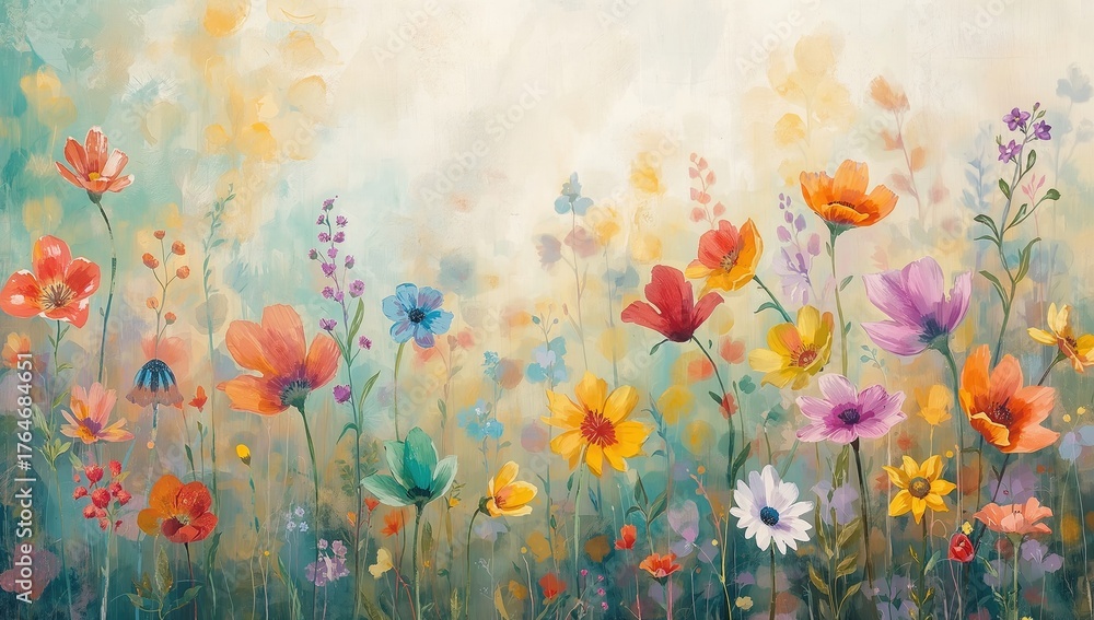 Obraz premium Vibrant floral backdrop