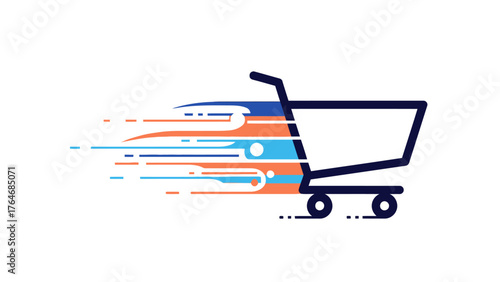 Shopping cart with motion blur effect