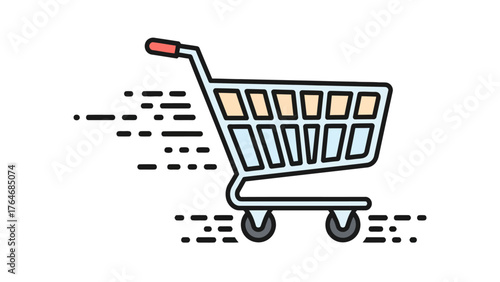 Shopping cart in motion