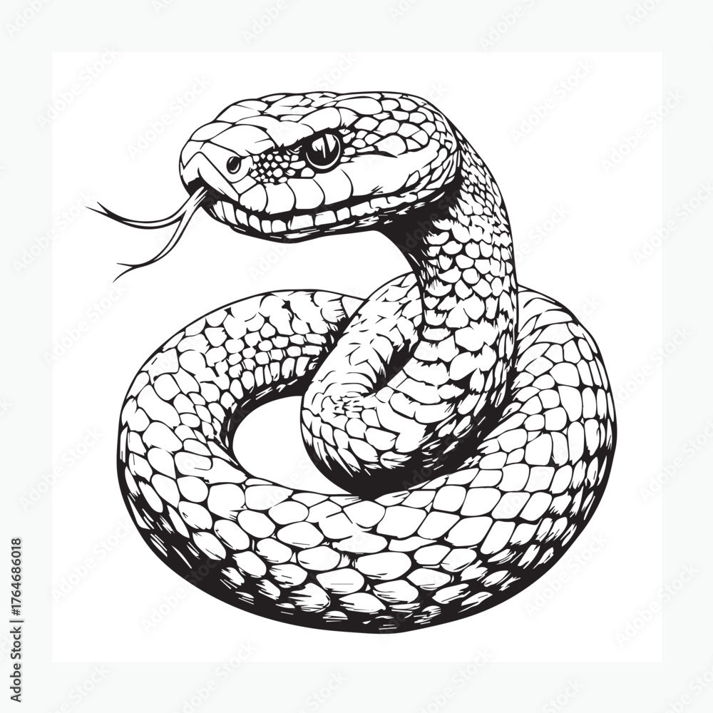 Fototapeta premium rattlesnake on a white background