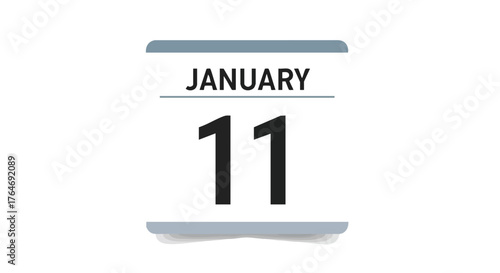January 11th calendar icon for reminders and celebrations of annual events and planning related marketing campaigns related themes and scheduling