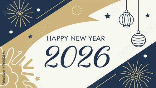 Celebrate 2026 with dazzling fireworks and festive lanterns, ushering in a year of joy and prosperity with elegant design