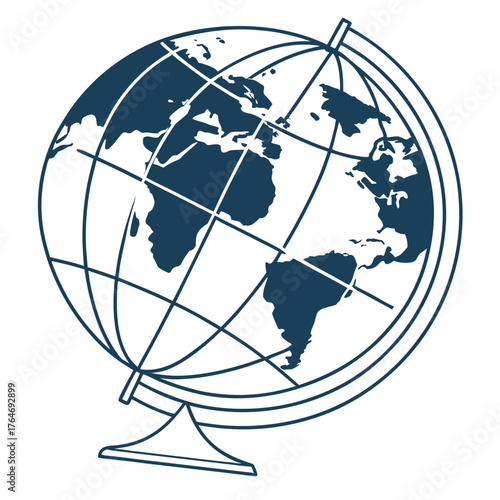 world map with globe