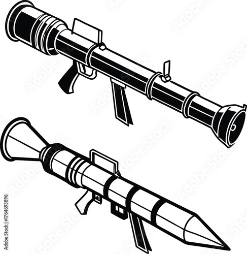 Powerful rocket launchers, military weapons, and tactical equipment for defense and combat scenarios